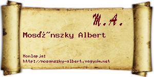 Mosánszky Albert névjegykártya